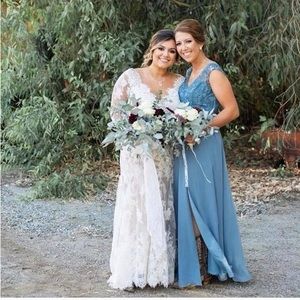 Dusty blue bridesmaid dress